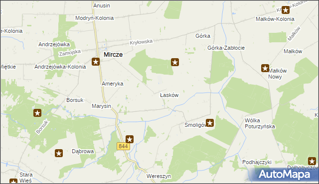mapa Łasków, Łasków na mapie Targeo