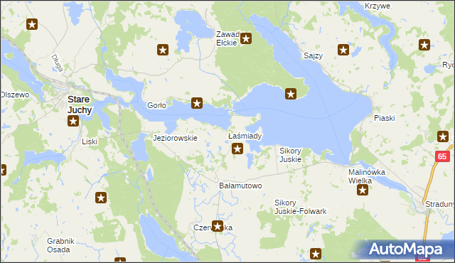 mapa Łaśmiady, Łaśmiady na mapie Targeo