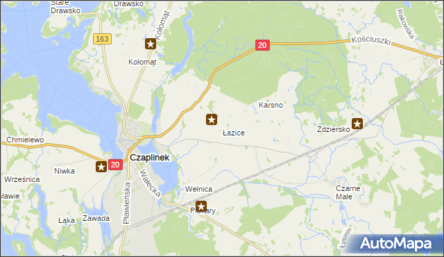 mapa Łazice, Łazice na mapie Targeo