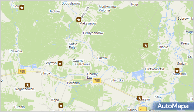 mapa Łazów gmina Żytno, Łazów gmina Żytno na mapie Targeo