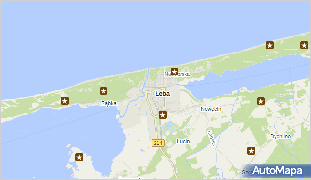 mapa Łeba, Łeba na mapie Targeo