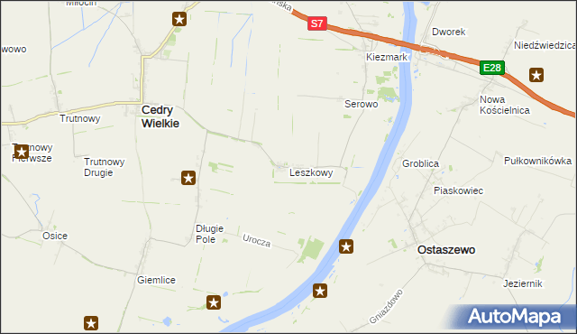 mapa Leszkowy, Leszkowy na mapie Targeo