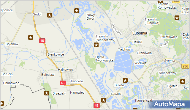 mapa Ligota Tworkowska, Ligota Tworkowska na mapie Targeo