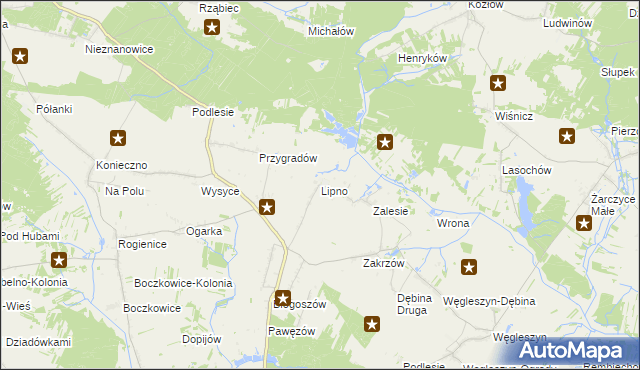 mapa Lipno gmina Oksa, Lipno gmina Oksa na mapie Targeo