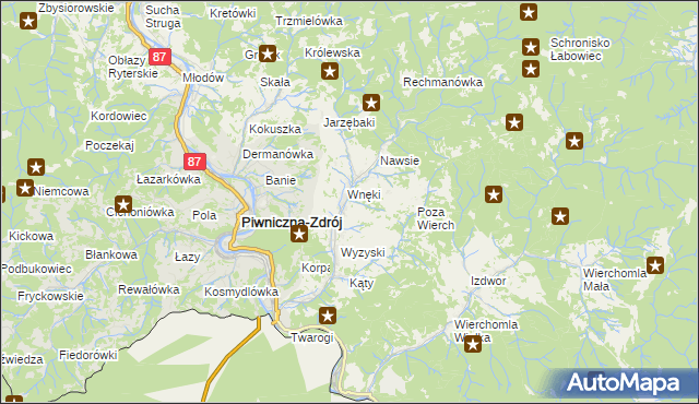 mapa Łomnica-Zdrój, Łomnica-Zdrój na mapie Targeo