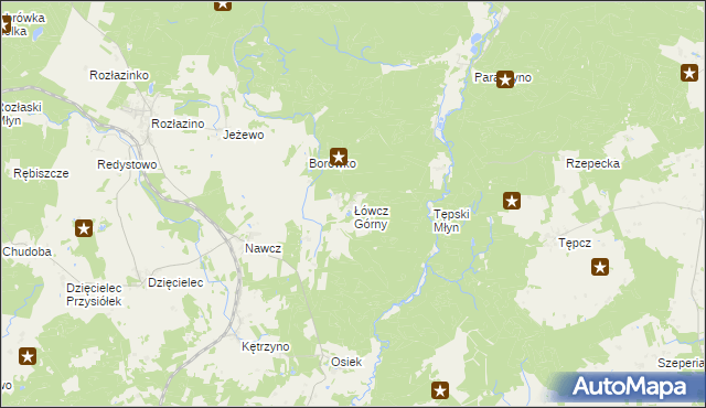 mapa Łówcz Górny, Łówcz Górny na mapie Targeo