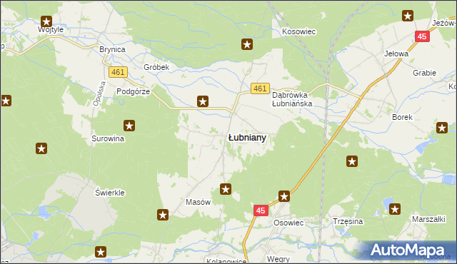 mapa Łubniany, Łubniany na mapie Targeo
