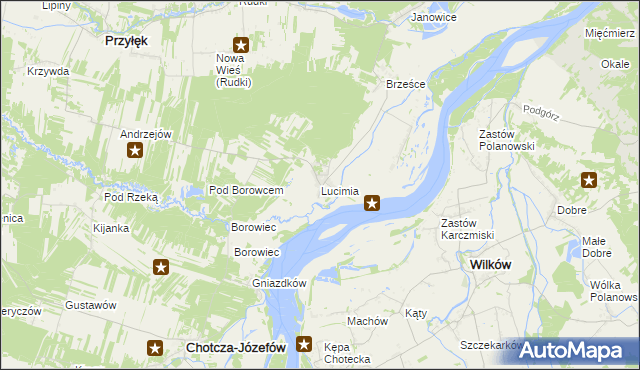 mapa Lucimia, Lucimia na mapie Targeo