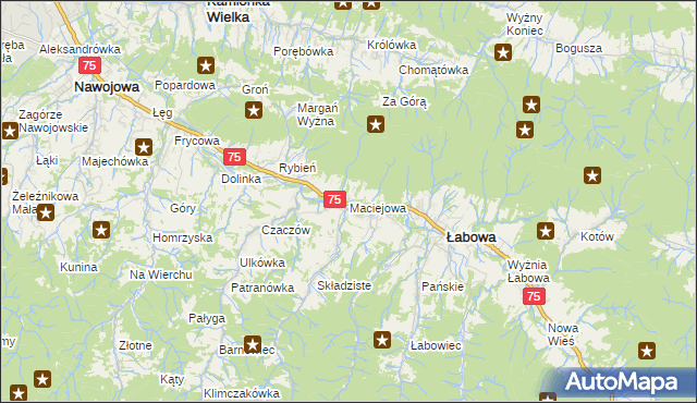 mapa Maciejowa, Maciejowa na mapie Targeo