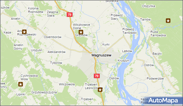 mapa Magnuszew, Magnuszew na mapie Targeo