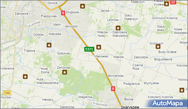 mapa Makowiec, Makowiec na mapie Targeo