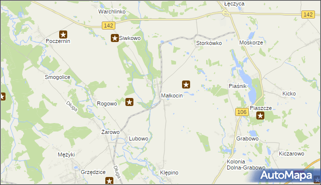 mapa Małkocin, Małkocin na mapie Targeo