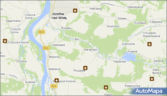 mapa Mariampol gmina Józefów nad Wisłą, Mariampol gmina Józefów nad Wisłą na mapie Targeo