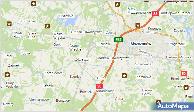mapa Marków-Towarzystwo, Marków-Towarzystwo na mapie Targeo