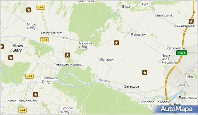 mapa Michałów gmina Iłża, Michałów gmina Iłża na mapie Targeo