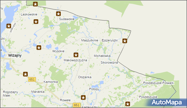 mapa Michałówka gmina Rutka-Tartak, Michałówka gmina Rutka-Tartak na mapie Targeo