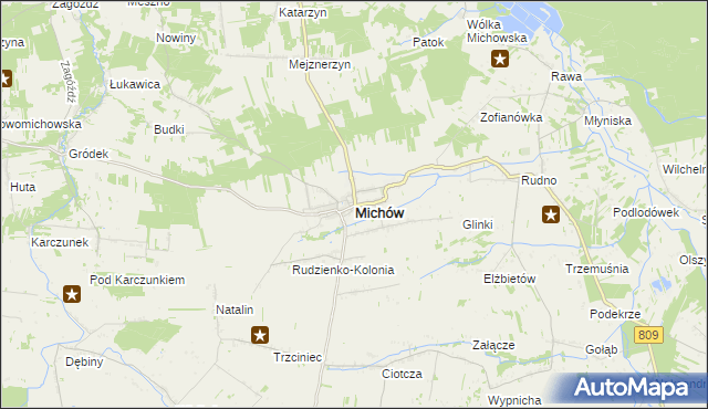 mapa Michów powiat lubartowski, Michów powiat lubartowski na mapie Targeo