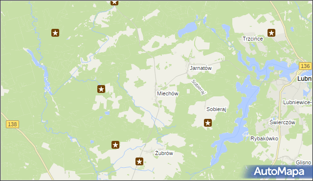 mapa Miechów gmina Sulęcin, Miechów gmina Sulęcin na mapie Targeo