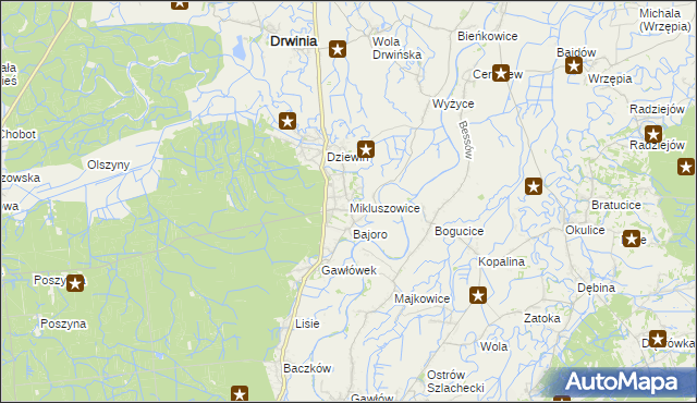 mapa Mikluszowice, Mikluszowice na mapie Targeo