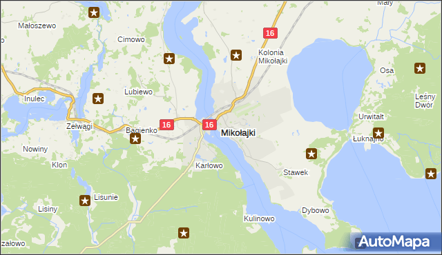 mapa Mikołajki powiat mrągowski, Mikołajki powiat mrągowski na mapie Targeo