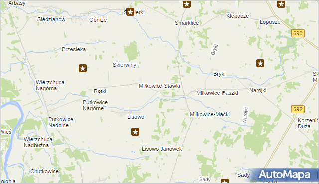mapa Miłkowice-Janki, Miłkowice-Janki na mapie Targeo