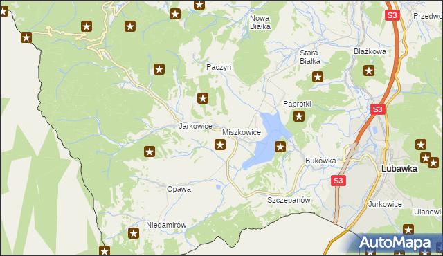 mapa Miszkowice, Miszkowice na mapie Targeo