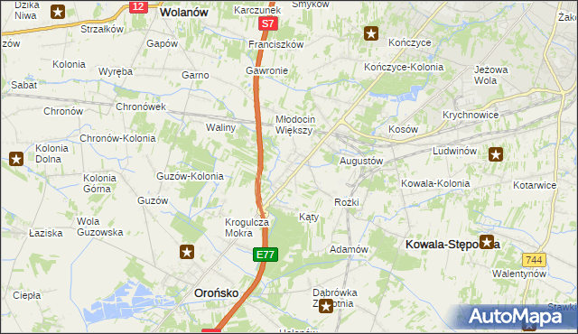 mapa Młodocin Mniejszy, Młodocin Mniejszy na mapie Targeo