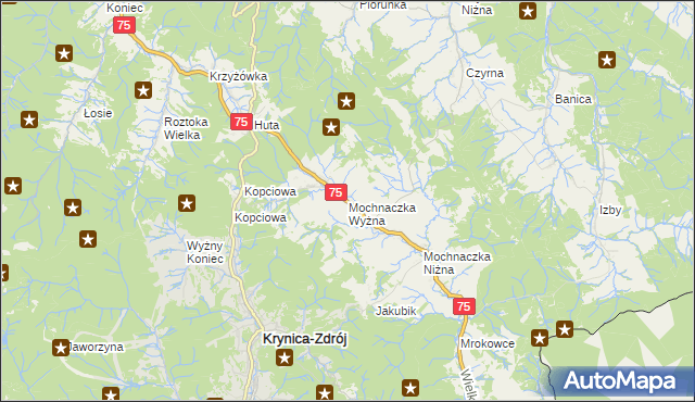 mapa Mochnaczka Wyżna, Mochnaczka Wyżna na mapie Targeo