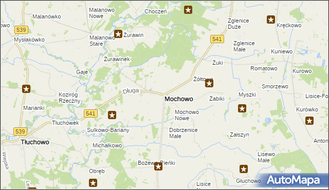 mapa Mochowo powiat sierpecki, Mochowo powiat sierpecki na mapie Targeo
