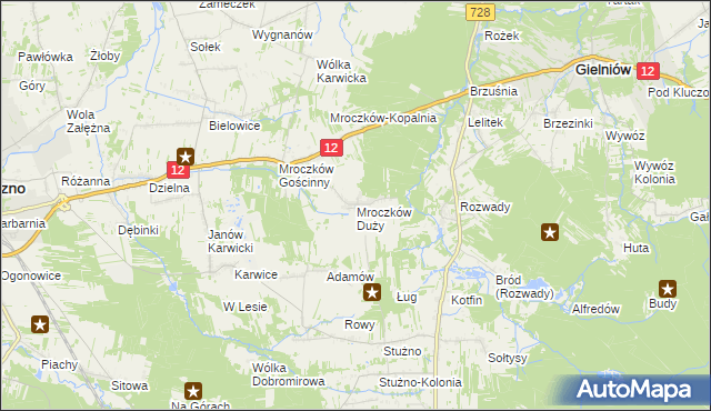 mapa Mroczków Duży, Mroczków Duży na mapie Targeo