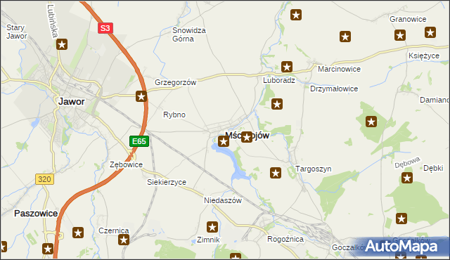 mapa Mściwojów, Mściwojów na mapie Targeo