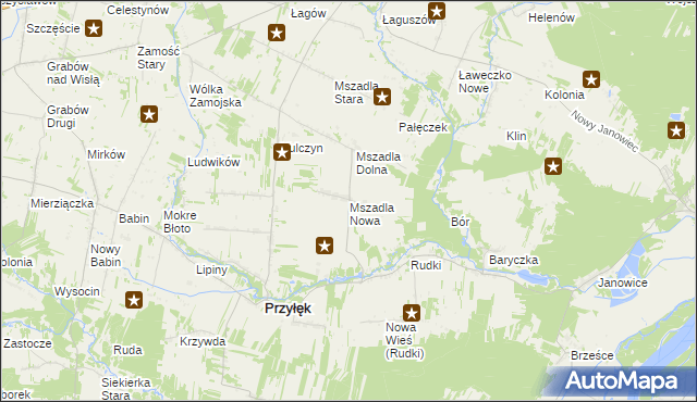mapa Mszadla Nowa, Mszadla Nowa na mapie Targeo