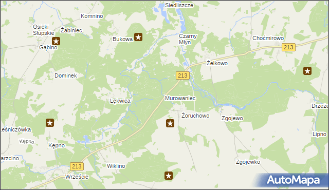 mapa Murowaniec gmina Główczyce, Murowaniec gmina Główczyce na mapie Targeo