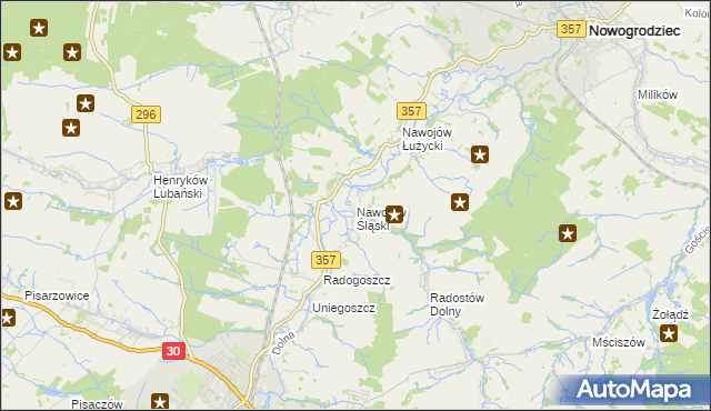 mapa Nawojów Śląski, Nawojów Śląski na mapie Targeo