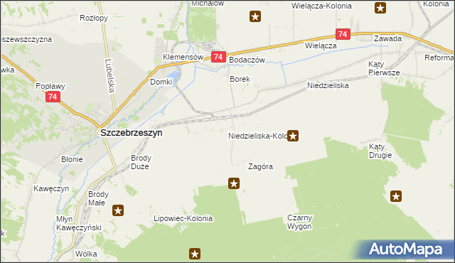 mapa Niedzieliska-Kolonia, Niedzieliska-Kolonia na mapie Targeo