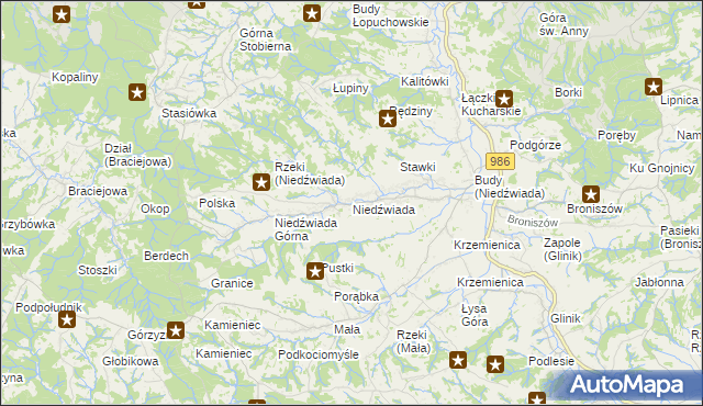 mapa Niedźwiada gmina Ropczyce, Niedźwiada gmina Ropczyce na mapie Targeo