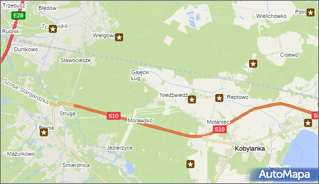 mapa Niedźwiedź gmina Kobylanka, Niedźwiedź gmina Kobylanka na mapie Targeo