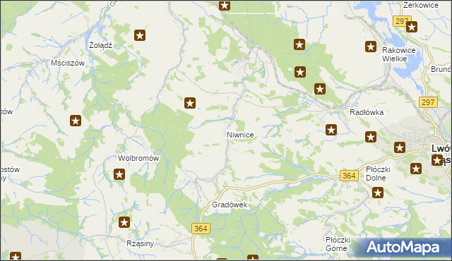 mapa Niwnice, Niwnice na mapie Targeo