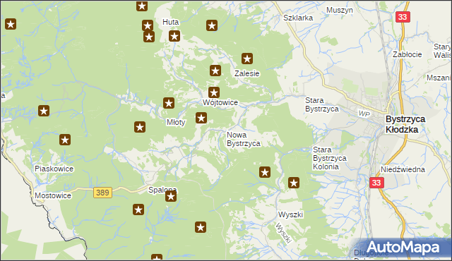 mapa Nowa Bystrzyca, Nowa Bystrzyca na mapie Targeo