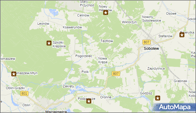 mapa Nowa Krępa, Nowa Krępa na mapie Targeo