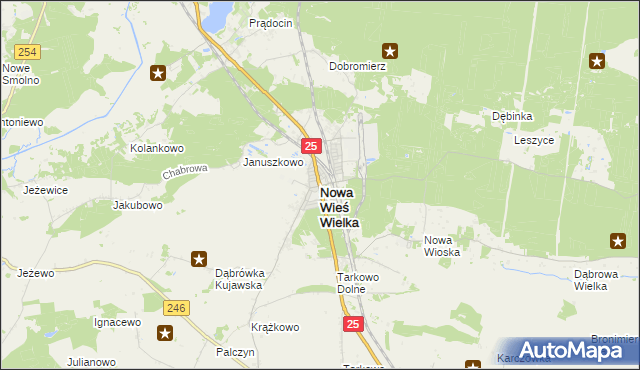 mapa Nowa Wieś Wielka powiat bydgoski, Nowa Wieś Wielka powiat bydgoski na mapie Targeo