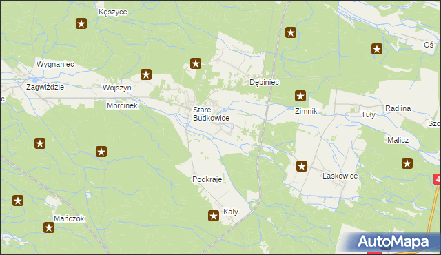 mapa Nowe Budkowice, Nowe Budkowice na mapie Targeo