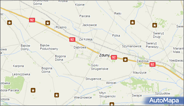mapa Nowe Zduny, Nowe Zduny na mapie Targeo