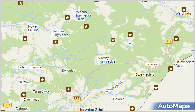 mapa Nowiny Horynieckie, Nowiny Horynieckie na mapie Targeo