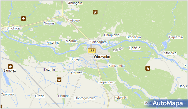 mapa Obrzycko, Obrzycko na mapie Targeo