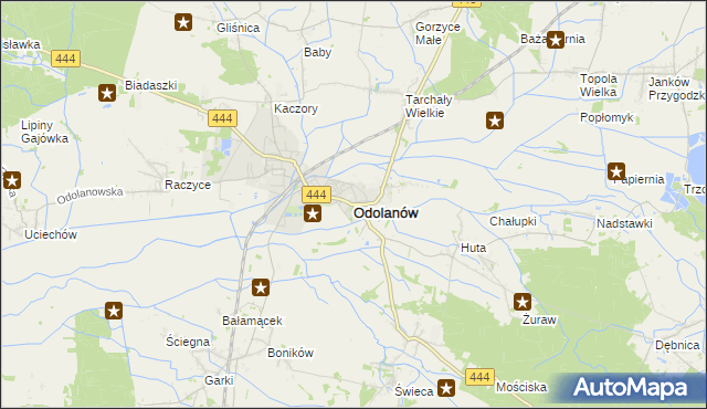 mapa Odolanów powiat ostrowski, Odolanów powiat ostrowski na mapie Targeo