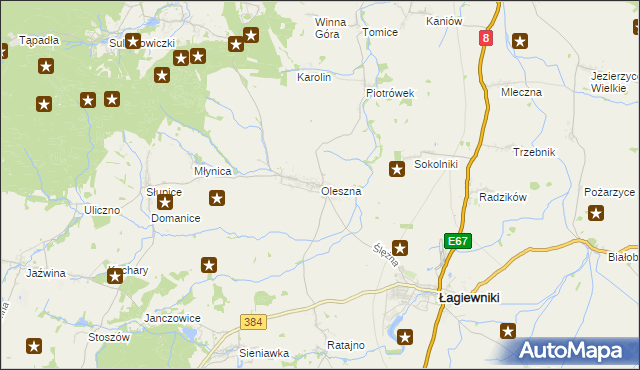 mapa Oleszna, Oleszna na mapie Targeo