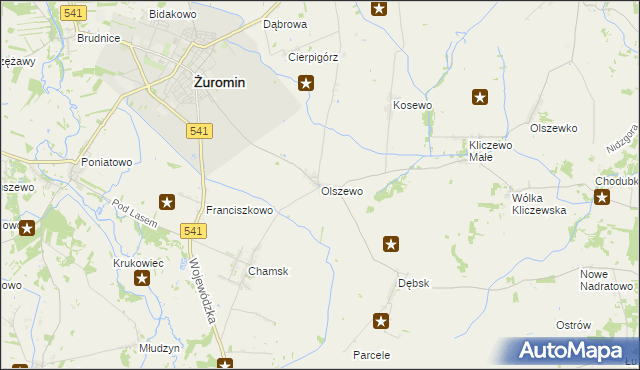 mapa Olszewo gmina Żuromin, Olszewo gmina Żuromin na mapie Targeo