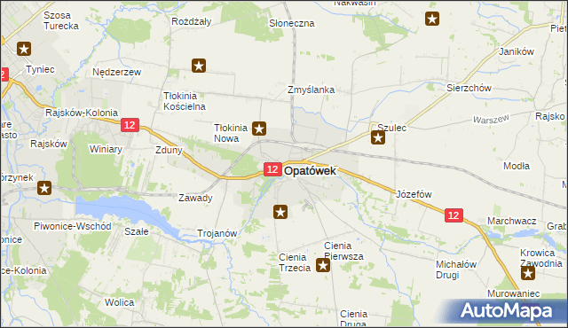 mapa Opatówek powiat kaliski, Opatówek powiat kaliski na mapie Targeo