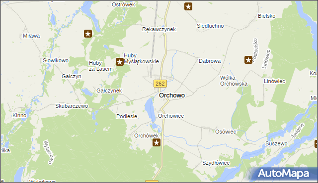 mapa Orchowo, Orchowo na mapie Targeo